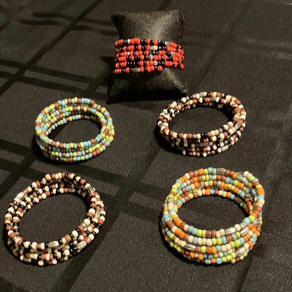 Five Strand Beaded Bracelets Set/5 - image 2
